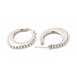 Oval Rack Plating Brass Hoop Earrings for Women&nbsp;EJEW-H091-18P