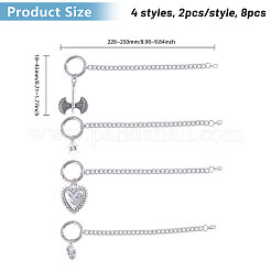 8Pcs 4 Style Alloy Boot Strap Chains&nbsp;HJEW-CA00037