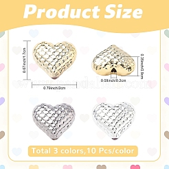 30Pcs 3 Colors UV Plating Acrylic Beads&nbsp;MACR-YW0004-74