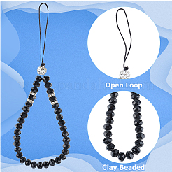 6Pcs 6 Colors Glass & Rhinestone Beaded Phone Hand Strap Chains&nbsp;AJEW-GF0008-56