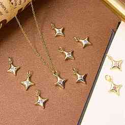 10Pcs Rack Plating Brass Micro Pave Cubic Zirconia Star Charms&nbsp;KK-SZ0007-20