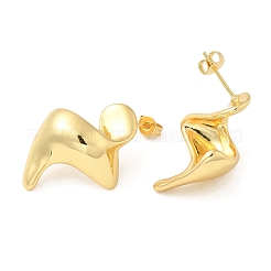 Rack Plating Brass Twist Stud Earrings for Women&nbsp;EJEW-D068-03G