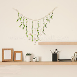 Cotton & Wooden Beads Pendant Decorations&nbsp;HJEW-WH20004-14B