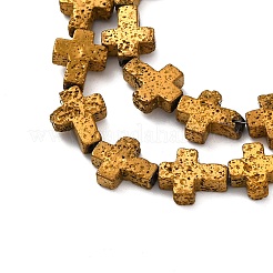 Electroplated Natural Lava Rock Beads Strands&nbsp;G-A256-A01-01B