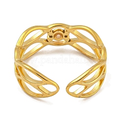 304 Stainless Steel Hollow Open Cuff Ring for Women&nbsp;RJEW-U015-05G