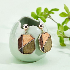 20Pcs Brass Half Round Stud Earring Findings&nbsp;KK-BC0008-81