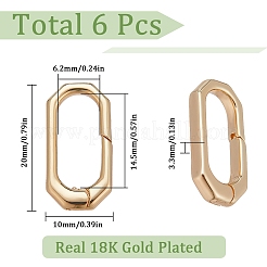 6Pcs Rack Plating Brass Spring Gate Rings&nbsp;KK-SC0003-82