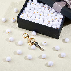 100Pcs Handmade Faux Mink Fur Covered Pendants&nbsp;WOVE-HS0001-01B