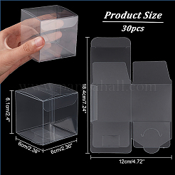 30Pcs Square Transparent Plastic PVC Box Gift Packaging&nbsp;CON-NB0002-17