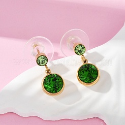 304 Stainless Steel Rhinestone Dangle Stud Earrings&nbsp;EJEW-G423-17G-03