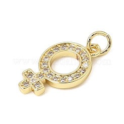 Brass Micro Pave Clear Cubic Zirconia Pendants&nbsp;CU-CBA3C32-05G
