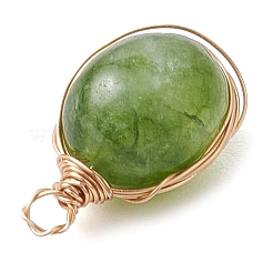 Dyed Natural Malaysia Jade Copper Wire Wrapped Pendants&nbsp;PALLOY-JF02879