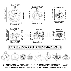 56Pcs 14 Style Tibetan Style Alloy Pendants&nbsp;TIBEP-PH0001-30