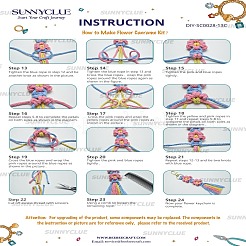 DIY Handmade Woven Cotton Flower Keychain Making Kits&nbsp;DIY-SC0028-13C