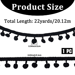 20M Polyester Pom Pom Ball Ribbons&nbsp;SRIB-CY0001-25
