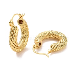 Brass Chunky Hoop Earrings for Women&nbsp;EJEW-A072-21LG