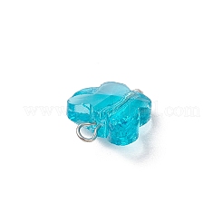 7Pcs Glass Butterfly Charms&nbsp;PALLOY-JF03227-04