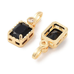 Brass Micro Pave Cubic Zirconia Pendants&nbsp;KK-C051-54G-01