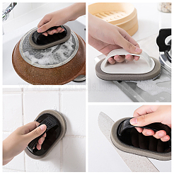 8 Pcs 2 Colors Portable Emery Sponge Pot Dish Brush&nbsp;AJEW-OC0002-10