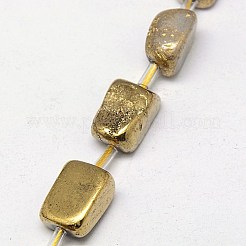 Electroplate Natural Drusy Quartz Crystal Cuboid Beads Strands&nbsp;G-L043-07