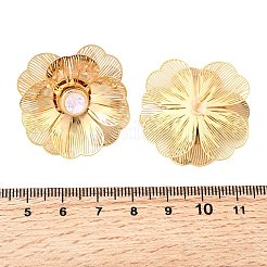 Brass Glass Stud Earrings&nbsp;EJEW-F391-06G-02