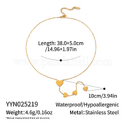 304 Stainless Steel Heart Lariat Necklaces for Women&nbsp;HI7031-1