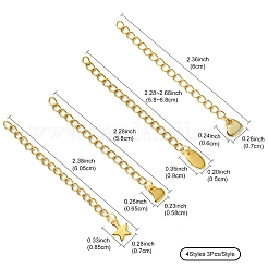 12Pcs 4 Styles 304 Stainless Steel Chain Extender&nbsp;FIND-FS0002-96A