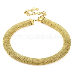 304 Stainless Steel Mesh Chain Choker Necklaces for Women&nbsp;NJEW-U012-03G-01