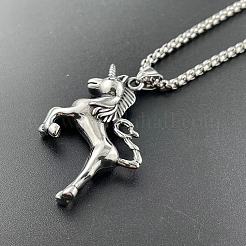 Unicorn Horse 304 Stainless Steel Pendant Punk Hip-hop Necklaces&nbsp;JA5875