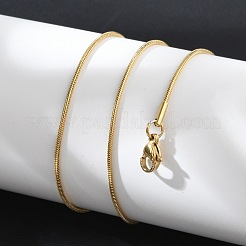 Ion Plating(IP) 304 Stainless Steel Round Snake Chain Necklace for Men Women&nbsp;NJEW-K245-016C