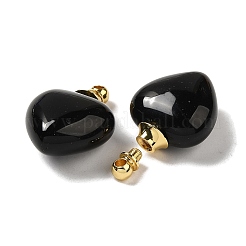 Natural Obsidian Perfume Bottle Pendants&nbsp;G-Z039-03G-04