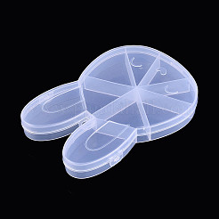 Easter Rabbit 9 Grids Plastic Bead Storage Containers with Hinged Lid&nbsp;X-CON-T001-07