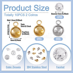 10Pcs 304 Stainless Steel Pendant Cabochon Settings&nbsp;STAS-TA0005-84