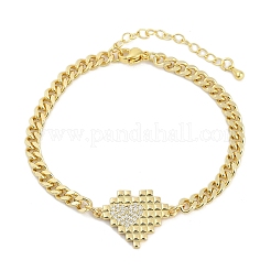 Brass Micro Pave Cubic Zirconia Link Bracelets&nbsp;LS-BJEW-M050-06G-03