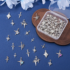64Pcs 10 Styles Tibetan Style Zinc Alloy Pendants&nbsp;FIND-TA0009-14