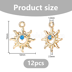 12Pcs Brass Micro Pave Cubic Zirconia Charms&nbsp;KK-DC0005-19