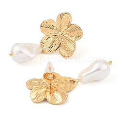 Flower 304 Stainless Steel Stud Earrings&nbsp;EJEW-Z065-13G