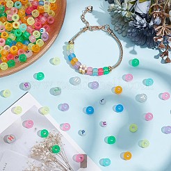 DIY Luminous Flat Round Plastic & Acrylic Beads Bracelet Kits&nbsp;DIY-AR0004-15