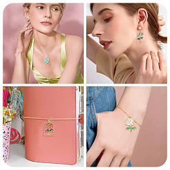 20Pcs 5 Styles Rack Plating Alloy Enamel Pendants&nbsp;ENAM-TA0003-32