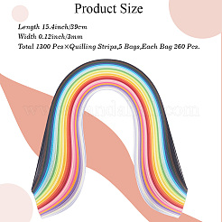 260Pcs 26 Colors Rectangle Quilling Paper Strips&nbsp;DIY-WH20032-31A