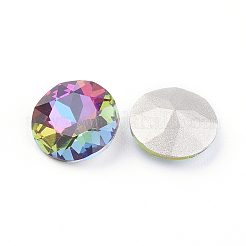Pointed Back & Back Plated Glass Rhinestone Cabochons&nbsp;LS-RGLA-J012-10mm-001VO