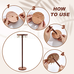 Round Wooden Necklace Organizer Display Stands&nbsp;NDIS-WH0010-34A