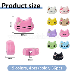 36Pcs 9 Colors Spray Printed Alloy Beads&nbsp;FIND-FH0017-24
