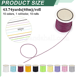 10 Rolls 10 Colors Nylon Chinese Knot Cord&nbsp;NWIR-PH0002-48B