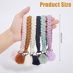 6Pcs 6 Colors Handmade Braided Wrist Lanyard Pendant Decorations&nbsp;AJEW-GL0002-24