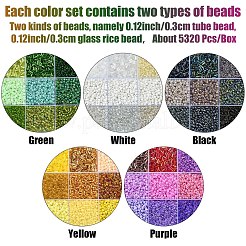 DIY Round Glass Beads Bracelets Making Kits&nbsp;SEED-YW0002-63A