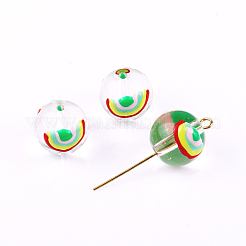 10Pcs Transparent Glass Enamel Beads&nbsp;GLAA-CJ0001-95