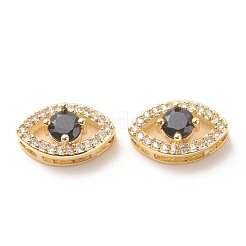 Rack Plating Brass Cubic Zirconia Multi-Strand Links&nbsp;ZIRC-P099-13G