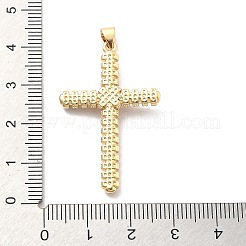Rack Plating Brass with Clear Cubic Zirconia Pendants&nbsp;KK-Q017-21G