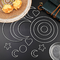 10 Styles Iron Ring for DIY Woven Net/Web with Feather&nbsp;IFIN-SP0001-51